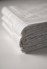 Sharp white paper, shallow DOF, textured surface, newspaper blur,  blurred,  photo,  newspaper print