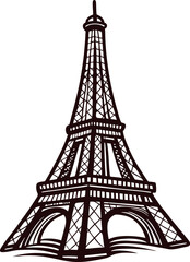 Fototapeta premium Intricate drawing of eiffel tower symbolizing parisian architecture and history
