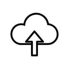 Cloud Upload Icon Outline Vector Illustration