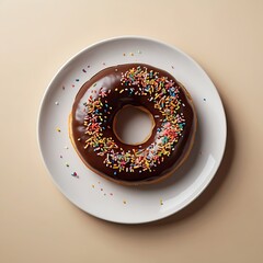 A white cup of hot black coffee and a brown donut, a delightful breakfast