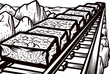 Naklejka premium a-hand-drawn-image-of-a-conveyor-belt-transporting (1).eps