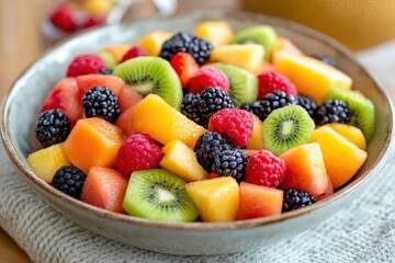 Obraz premium Mixed fruit salad with vibrant colors