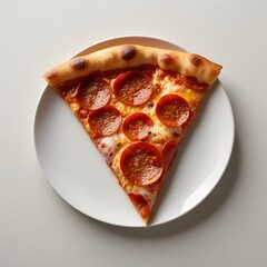 Pepperoni Pizza Slice: A delectable slice of pepperoni pizza, with its crispy crust, gooey mozzarella cheese, and savory pepperoni, makes for a mouthwatering culinary delight.