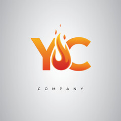 YC Creative Fire Letter Logo Design