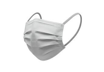 White surgical mask isolated on transparent background