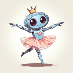 Adorable Ballerina Robot Princess