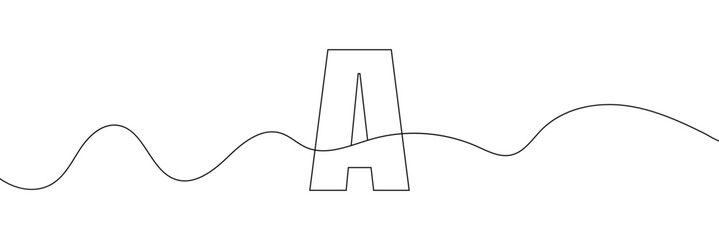A single line drawing of a letter j. Continuous line alphabet symbol icon. One line icon. Vector illustration.