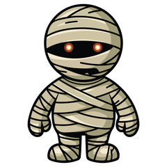 Playful wrapped mummy Halloween character isolated vector illustration