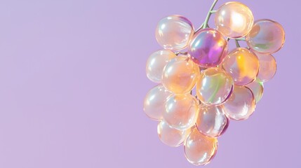 Fototapeta premium A futuristic bunch of grapes made of multi-colored light