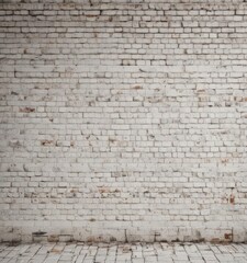 Fototapeta premium Rough white brick wall, showing significant wear and discoloration , urban, surface