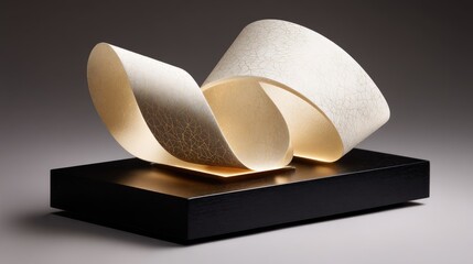 Elegant, abstract sculpture with flowing forms.