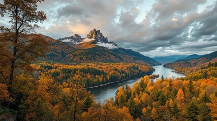 Delaware River Autumn View From