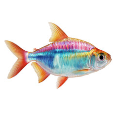 Vibrant Rainbow Fish, A Stunning Aquatic Creature , isolated on white background png