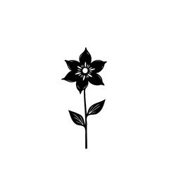 Monochrome floral design showcasing an elegant, detailed botanical illustration