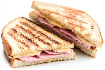 Savory grilled ham and cheese sandwich with golden crust and melted cheese