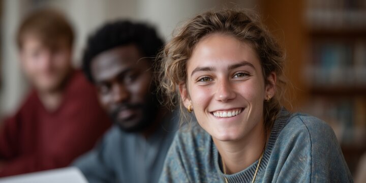 Students collaborating on campus for academic success and teamwork