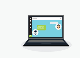 Customer support..Chatbot ai and customer service concept.Chat bot virtual assistant via messaging. Helping. 