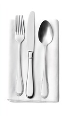 Silverware Set on a White Napkin