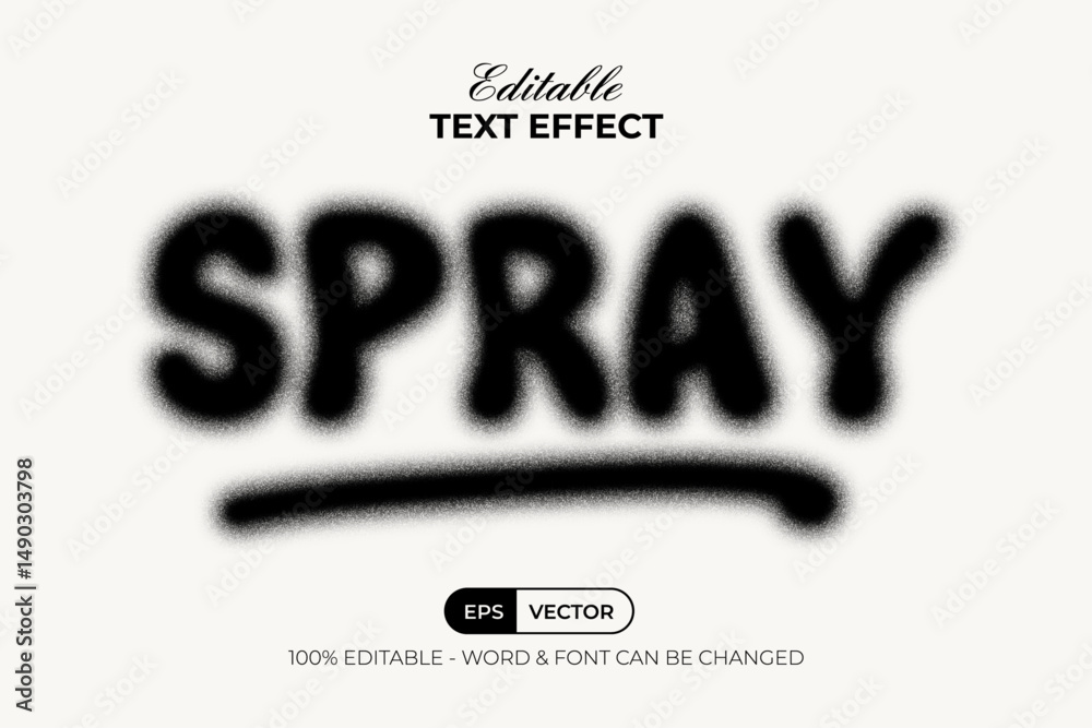 Fototapete spray text effect grain noise texture style. editable text effect.