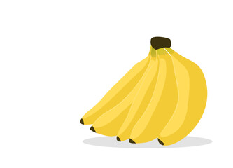 Fruit vector illustration in flat style. yellow bananas on white background.