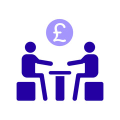 Icon a business meeting, isolated against a clean background.