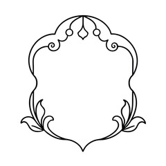 art nouveau frame with lily of the valley details