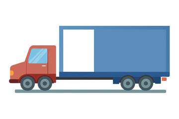 Cargo Truck with Empty Trailer Vector Design