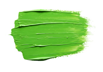 Bright and elegant green paint brush strokes on a white and transparent background,PNG