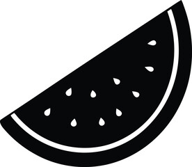 Bold Black Watermelon Slice Silhouette Minimal Summer Picnic Design