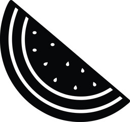 Bold Black Watermelon Slice Silhouette Minimal Summer Picnic Design