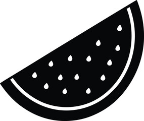 Bold Black Watermelon Slice Silhouette Minimal Summer Picnic Design