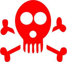  skull and crossbones,Silhouette red in colour