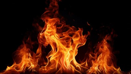 Fototapeta premium fire flames on black background
