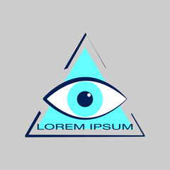 Logo for ophthalmology with stylized eye. Vector image.