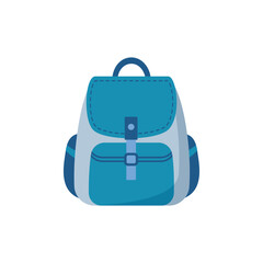 A Blue Backpack Flat Design