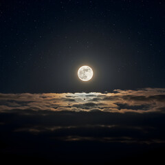 Fototapeta premium Stunning Full Moon Night Sky: High-Res Image