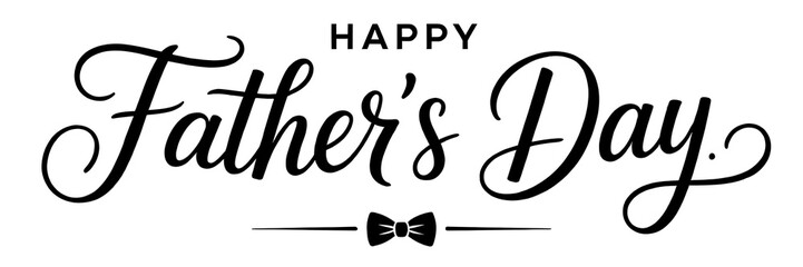 Fototapeta premium Happy fathers day hand written lettering calligraphy brush text isolated on white background
