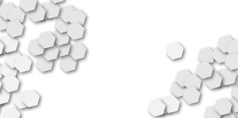 Abstract technology white geometric hexagon on transparent concept design honeycomb shape vector. 