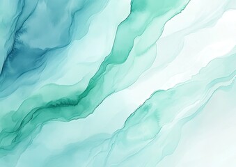Obraz premium Abstract flowing patterns of pale teal and mint green hues.
