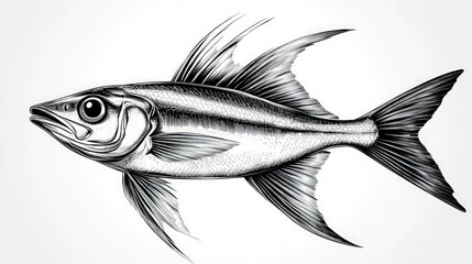 Detailed sketch of a fish