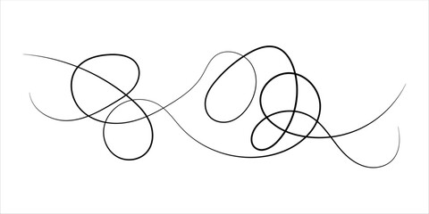 Graceful flowing swirl line ornament