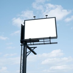 Panneau pub vide beau ciel billboard blank mockup display empty poster advertising