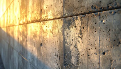 Sunlight Illuminating Textured Concrete Wall