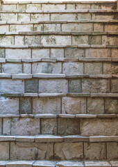 Old stone staircase in the old town, close up, front view