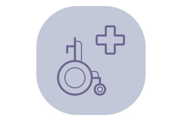 Wheelchair alongside medical cross symbol. Importance of mobility aids in healthcare concept