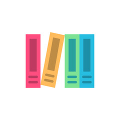 Colorful stacked books illustration against a transparent background for educational concepts