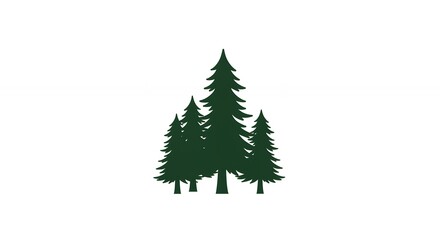 Obraz premium Dark green silhouette forest trees
