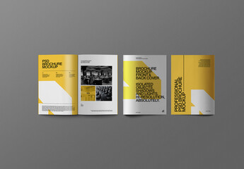 Brochure Mockup – A4 Flat-Lay (3 Objects)