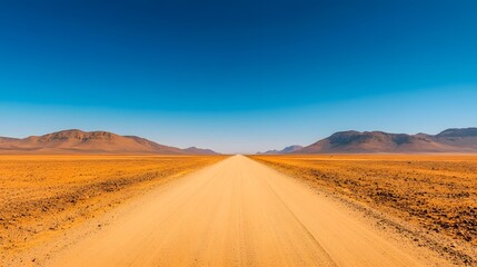 Fototapeta premium Endless desert road leading to the horizon