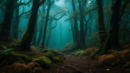 forest in the fog